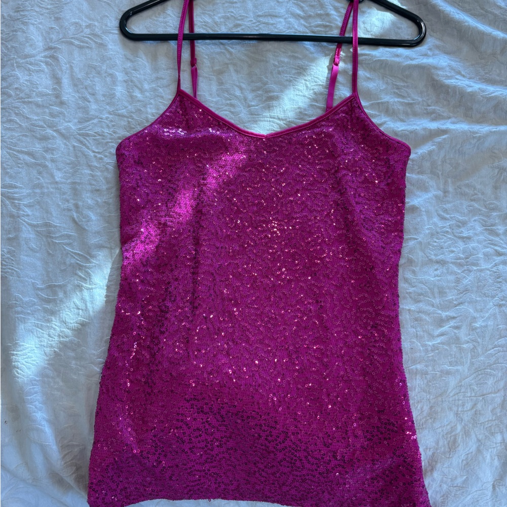 Express Fuchsia Sequin Top